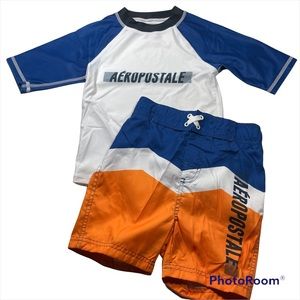 NWOT Aeropostale rashguard and swim trunk Size 5